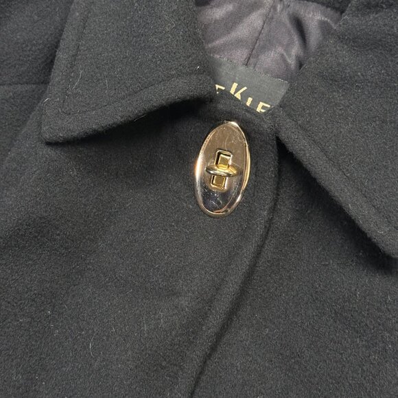 Vintage Anne Klein II Wool Coat Black Button Front Mid Length Chest Size 46" - Picture 5 of 13